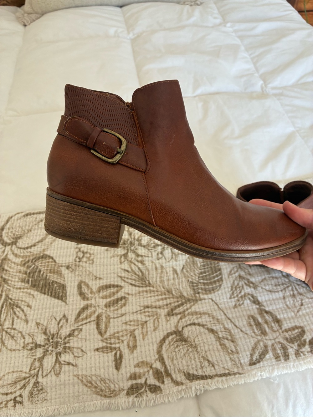 Women's Brown Ankle Boot with Side Buckle